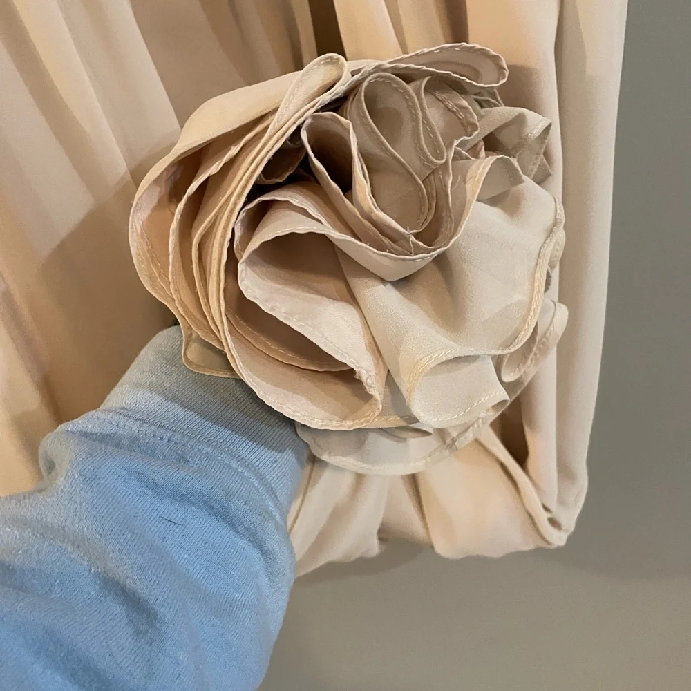 Bill Levkoff Cream Strapless Formal Dress - Picture 4 of 7
